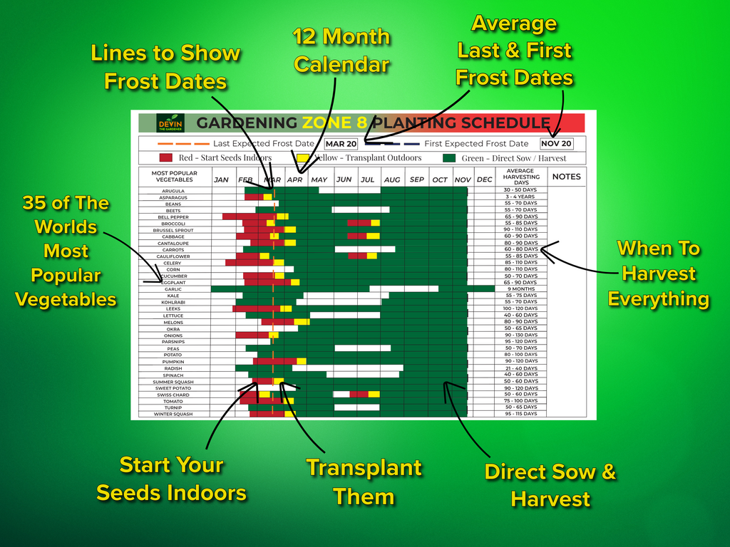 garden seed planting schedule Zone 8 Garden Planting Schedule – Devin The Gardener